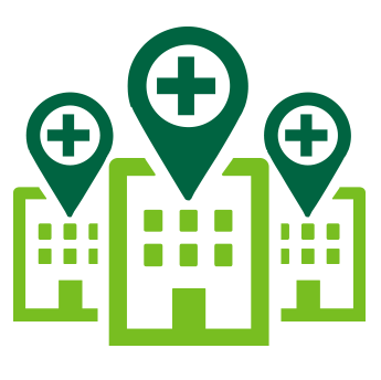 Illustration of medical buildings