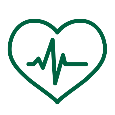 icon showing outline of heart with heart beat within it