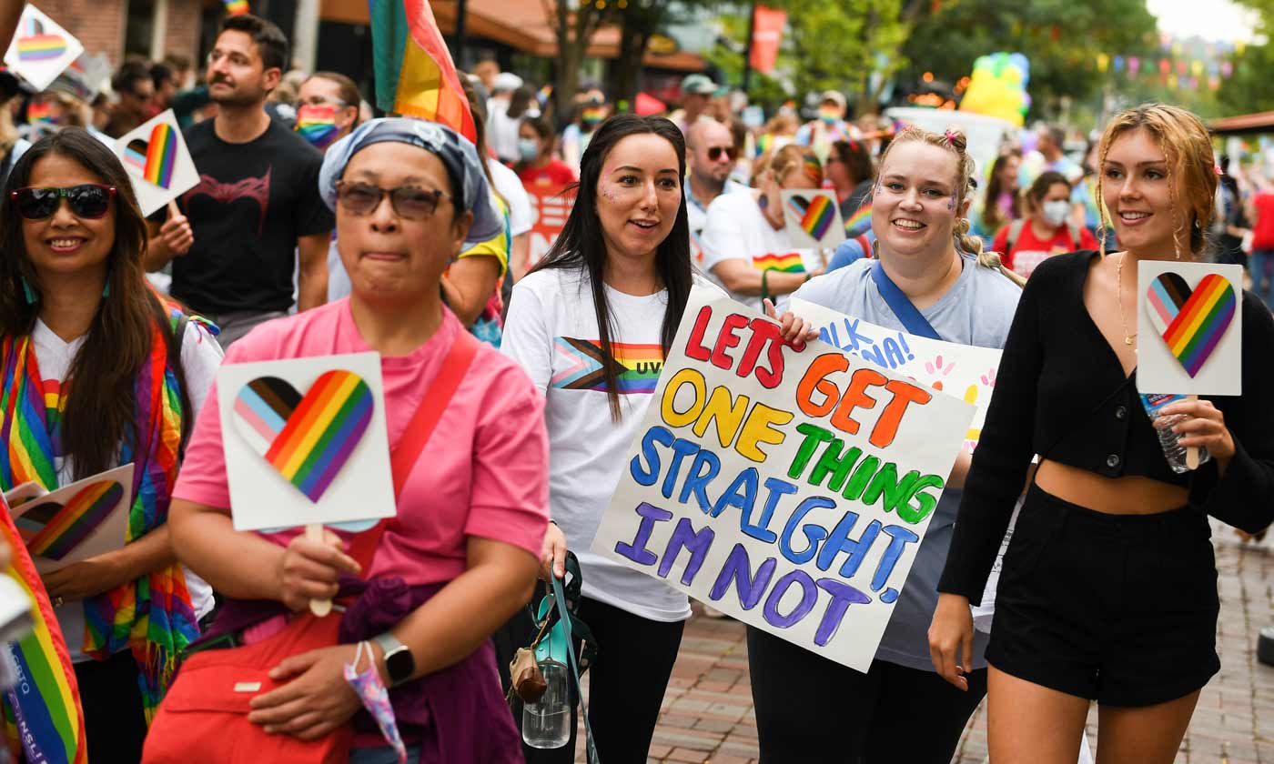 Group of people at Gay Pride parade